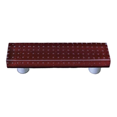 Palacedesigns Bubbles Deep Red Rectangle Glass Cabinet Pull - Aluminum Post PA706454